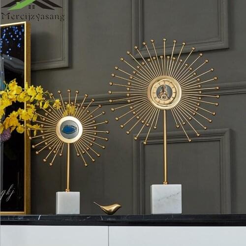 Creative Home Decoration Accessories for Living Room Metal Sunflower Ornament Office Cabinet Desk Adornment Christmas Gift LBJ09