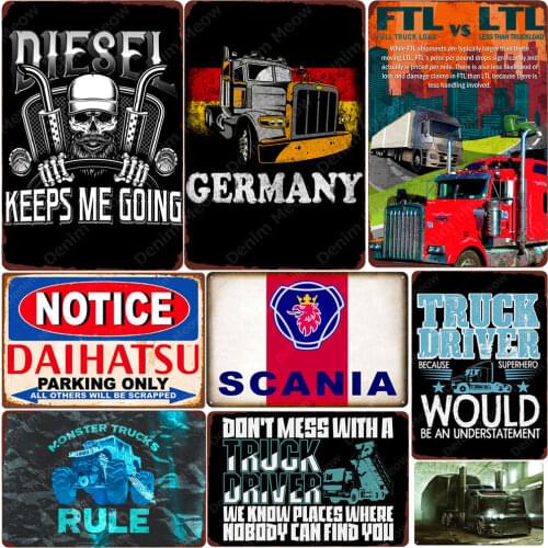 Scania Vintage Poster Monster Truck Rule Metal Tin Signs Bar Garage Home Decoration Metal Signs Truck Driver Wall Stickers ZSS49