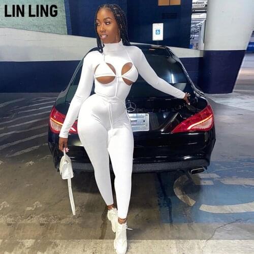 LINLING Cross Cut Strap Fashion One-piece Long Sleeve Exercise Bra Cut-out Bodysuit Sports Jumpsuit