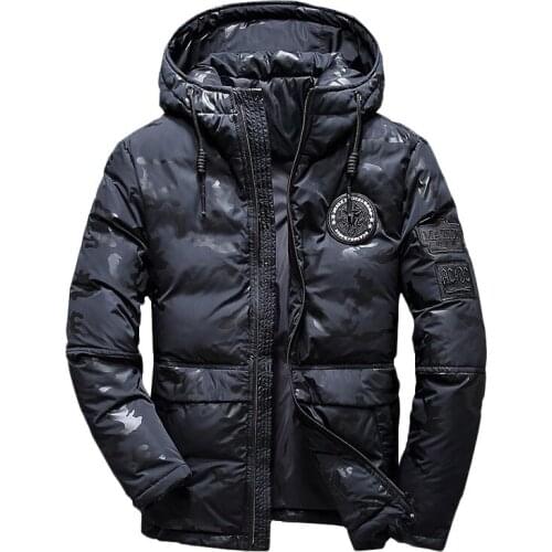 Winter Down Jackets Men Camouflage White Duck Down Hooded Coats Military Thick Warm Overcoat Windbreaker Jacket Casaco Masculino
