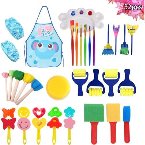 Childrens Painting Set Painting Tools Kindergarten DIY Sponge Seal Painting Brush Painting Tools Art Supplies