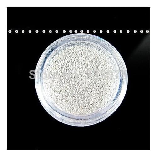 Nail Art 2 bottle silver Boxes Glitter Powder Beads Decoration Caviar Manicures 1500pcs/bottel