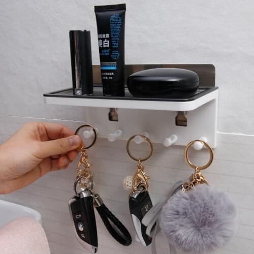 Wall-hung Storage Rack Key Hanger Housekeeper on Wall Shelf Sundries Organizer Home Space Saving Bathroom Decorative Shelves