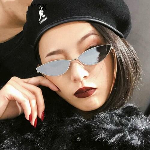 2018 new fashion sunglasses Women metal retro colorful transparent small colorful Cat Eye Sunglasses UV400