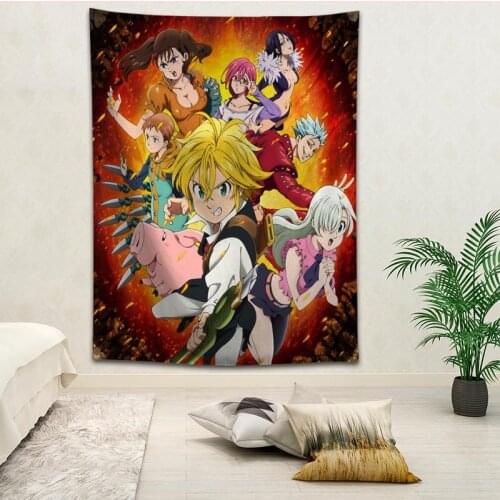 New arrival custom Nanatsu no Taizai printing tapestry More Size home living room bedroom decorative wall blanket