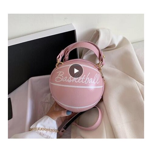 New Design Basketball Shape Hand Bag Fashion Women Chains Handbag Letter Shoulder Bag Female Mini Crossbody Bags Circular Purse