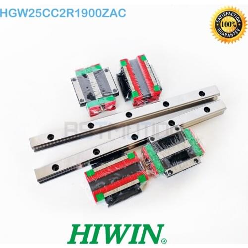 Original HIWIN Linear Guide HGR25 4pcs 1900mm Rail 8pcs HGW25CC Slide Block HGW25CC2R1900ZAC ZA HGW25CA