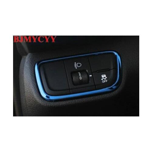 BJMYCYY A new generation of automobile headlight switch stainless steel decorative box for Hyundai ix35 2018