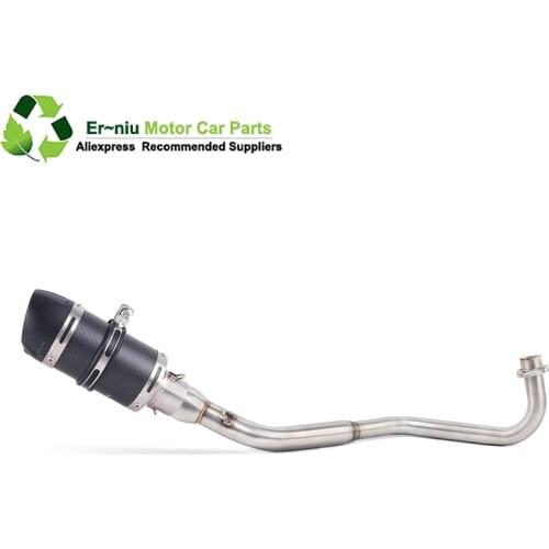 MSX125 M3 Motorcycle carbon fiber Exhaust full System contact middle pipe + muffler for HONDA Grom MSX 125 slip on