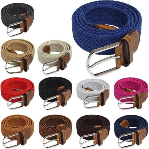 Elastic Fabric Woven Stretch Casual Multicolored Braided Belts Mens Stretch Buckle Belt Waistband Waist Straps #288028