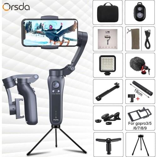 Orsda 3 Axis Handheld Gimbal Stabilizer with Bluetooth Remote Support Universal Adjustable direction phone Stabilizer Vlog live