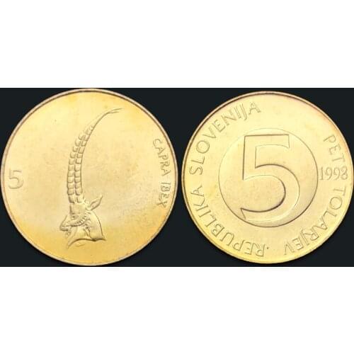 Slovenia 5 Toral coin, animal sheep, random year Real Original Coins Collectibles Authentic Unc