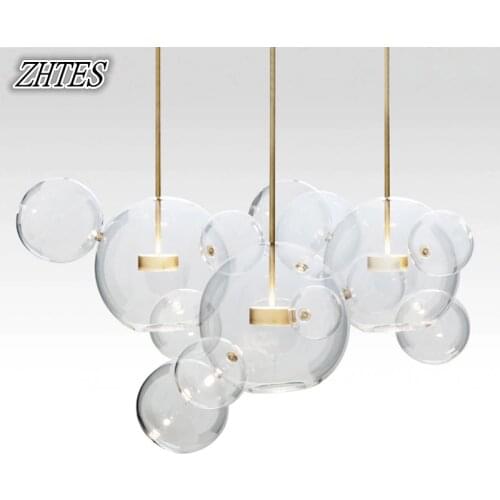 Modern Glass ball Pendant Lamp LED Bubble simple living room Bedroom Dining Room hanging light