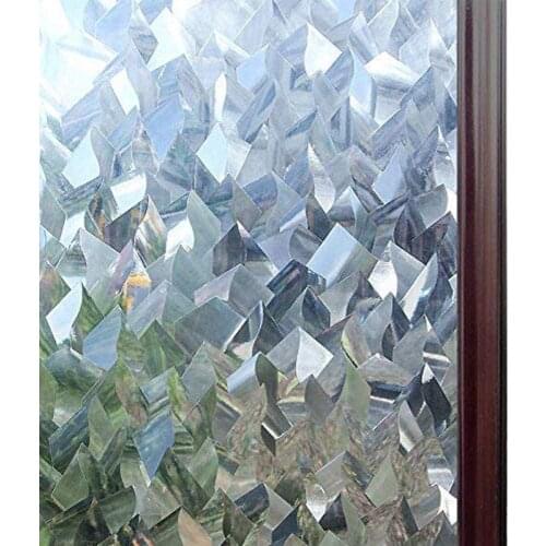 LUCKYYJ Static Window Film Privacy, 3D Decor Door Window Self-Adhesive Film Removable Glass Sticker, Window Vinyl, Sun Blocking