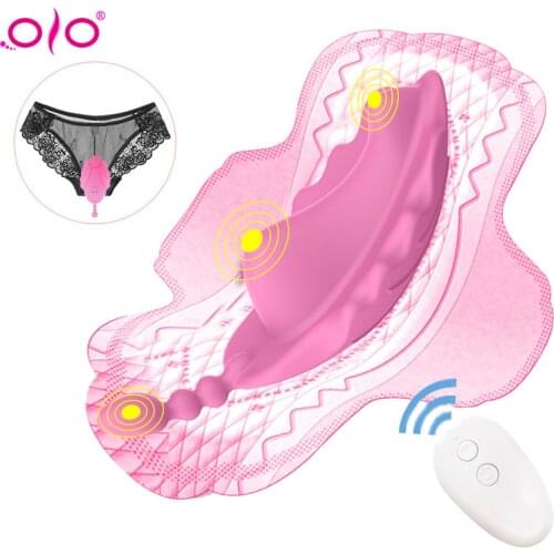 OLO Sex Invisible Vibrating 10 Modes Clitoral Stimulator Panties Vibrator Invisible Butterfly G-spot Vibrator Sex Toy for Women