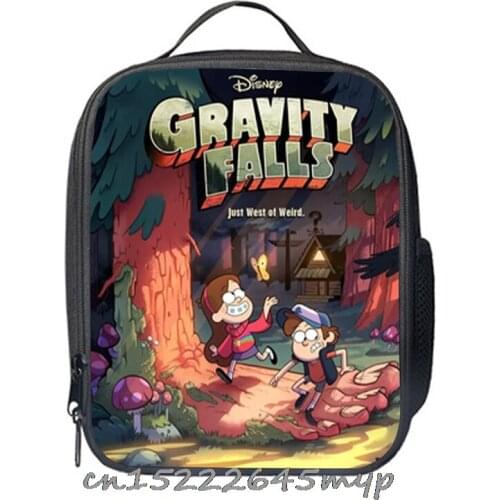 Gravity Falls Cooler Lunch Bag Cartoon Girls Portable Thermal Food Picnic Bags for School Boys Lunch Box Tote