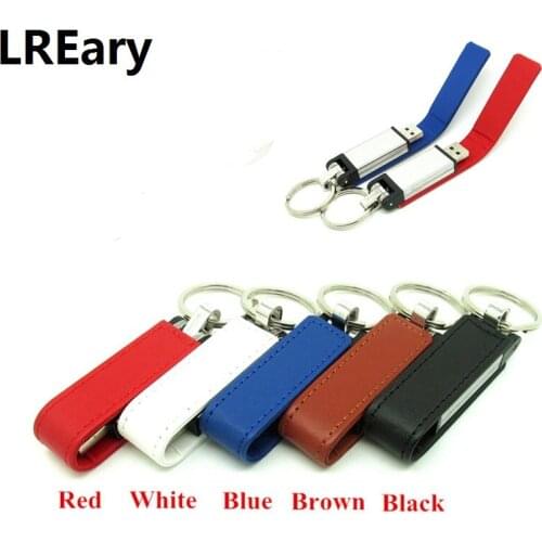 High quality leather with metal keychain usb flash drive 4GB 8GB 16GB 32GB memory stick USB2.0 pen drive u disk storage pendrive