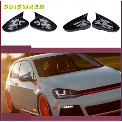 High Quality For VW Volkswagen Passat B7 Scirocco Beetle CC Eos JETTA MK6 Carbon fiber pattern Replacement Rearview Mirror Cover