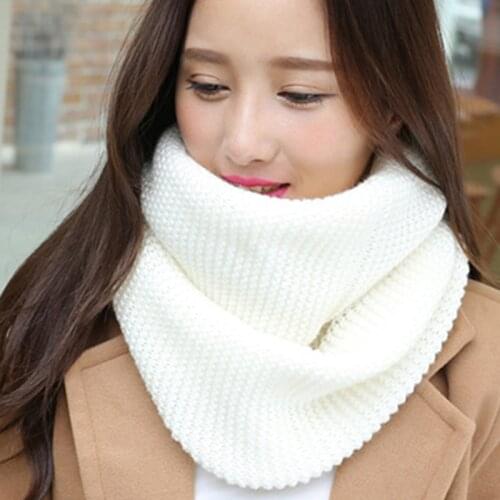 Women Scarf Women Knitted Snood Scarf Winter Infinity Scarves Neck 2 Circle Cable Warm Thicken Soft Ring Scarf Female 2020