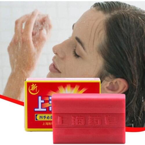 1Pcs 90g Transparent Red Locust Cleaning Soap Skin Seborrhea Eczema Anti Fungus Bathing Shanghai Sulfur Healthy Soap 2020