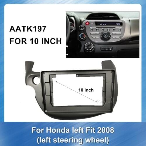 10 inch Car Audio Radio Fascia Frame Dash Panel for Honda Left Peptide Fit 2008 Panel Mounting Dash Installation Frame Trim Kit