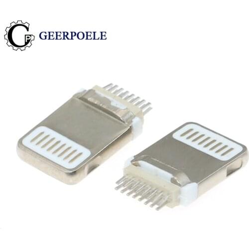 10 pcs/lot Apple Phone Plug 16 Pin 30V 2A Micro USB Connectors Jack Tail Male Plug Socket Electric Terminals