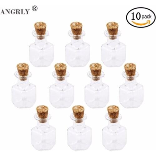 10 Pcs Mini Small Tiny Clear Cork Stopper Glass Bottles With Cork Transparent Clear Jars Gifts Vials Wholesale Supply