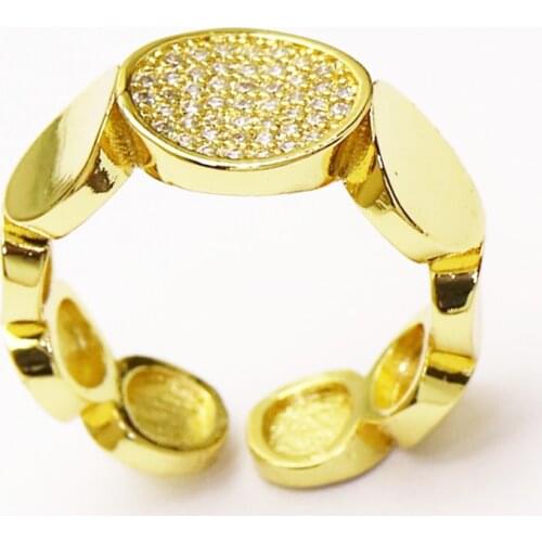 10 Pcs New design Round jewelry rings Zircon rings Open rings jewelry Rings jewelry rings Gold color rings women Rings 51344