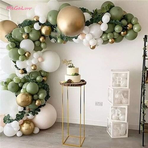 100PCS Macaron Green Latex Balloon Chain Romantic Summer Birthday Balloon Birthday Party Wedding Decoration Baby Shower Globos