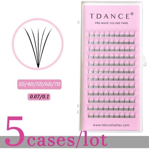 TDANCE 5 Trays/ Lot Eyelash Extension 0.07/0.10mm High Quality 3D/4D/5D/6D/7D Pre Made For Russian Volume Lashes