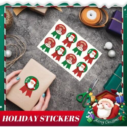 New DIY Multifunctional Braid Santa Elk Decorative Sticker Baked Bread and Biscuit Packaging Box Seal Gift Sticker Gift Label