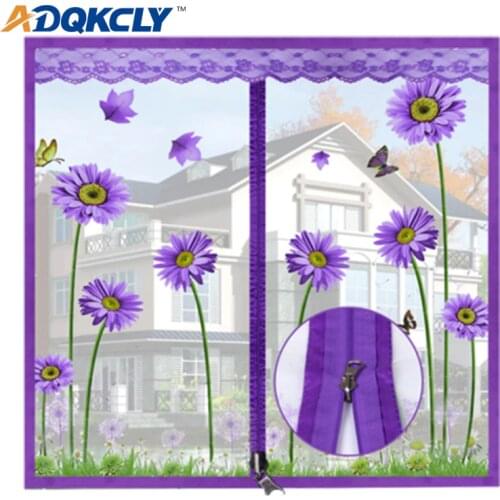 ADQKCLY Encryption Anti-mosquito Window Mesh Polyester Fiber With Zipper Design Anti-dust Summer Window Screen Easy Install