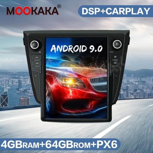 Tesla Style Android 9 4GB+64GB Car Radio GPS Navigation For NISSAN Qashqai 2013-2019 Head Unit Multimedia Player Vertical Screen