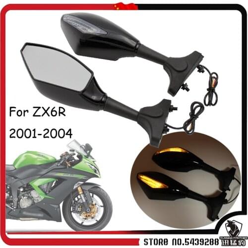 Black Motorcycle Front Back LED Turn Signal Integrated Mirrors for HONDA CBR 600RR 1000RR F3 F4 Yamaha FZ1 FAZER Suzuki SV650