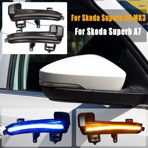 Dynamic LED Blinker Side Mirror Marker Turn Signal Light Lamp For Skoda Superb A7 B8 MK3 III Typ 3V 2016 2017 2018 2019