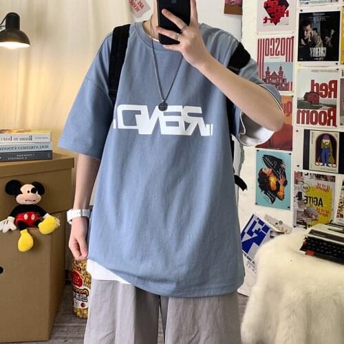 FOR 60-135KG Black White LOOSE Oversize 2021 MENS ROCK Skateboard Hip Hop T-shirt Short Sleeves Streetwear TOPS TEES TSHIRT