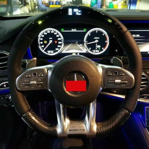 For Mercedes-Benz Theather 2019 AMG Steering Wheel Carbon with LED Display