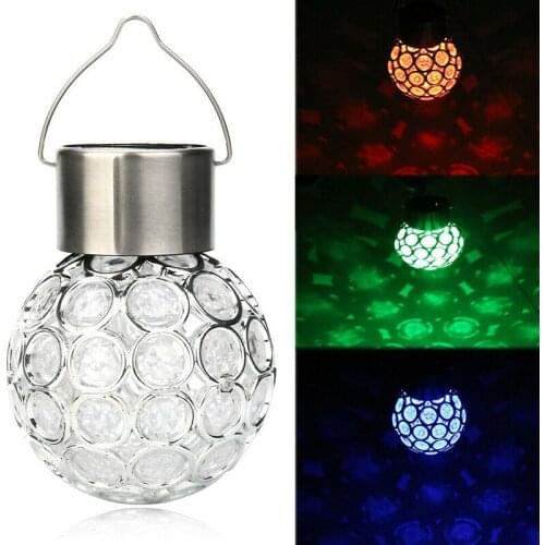 Home Garden Solar Hanging Light Waterproof Solar Rotatable Outdoor Garden Camping Hanging LED Round Ball Lights