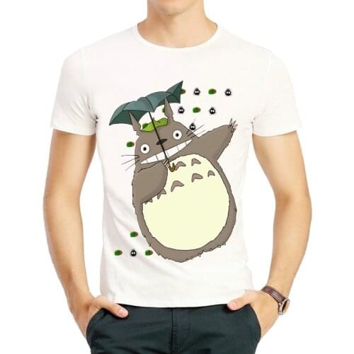 Totoro T Shirt Fashion White Color Mens Short Sleeve Miyazaki Hayao Anime Tees Top Unisex O Neck Loose Style Clothes