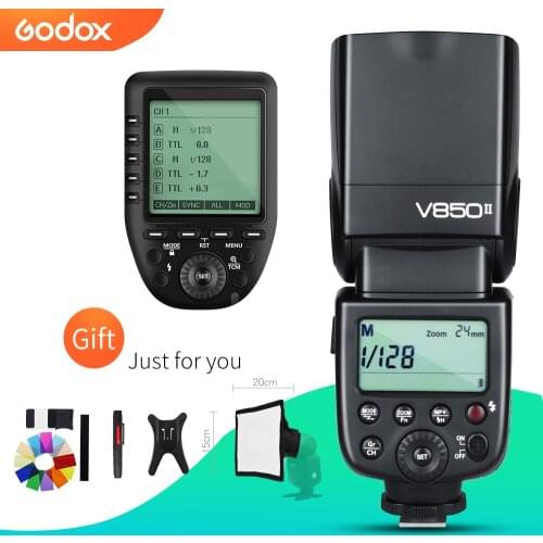 Godox V850II 2.4G GN60 Wireless X System Li-ion Battery Speedlite + Xpro Transmitter for Canon Nikon Sony Fuji Olympus Pentax