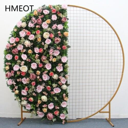 Artificial Semicircle flower Wall arrangement With Iron Grid Mesh Wedding Arch Decoration Party Wedding Background Flowe Stand