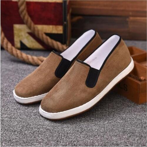 Chinese Traditional Old Beijing Shoes Kung Fu Tai Chi Shoes Rubber Sole Unisex Black Blue Ace Martial Chinese corduroy Sneakers