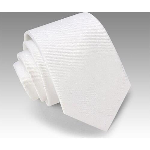 Classic White Tie 8cm Formal Suit Business Striped Paisley Necktie Meeting Interview Office Wedding Ties for Men with Gift BOX