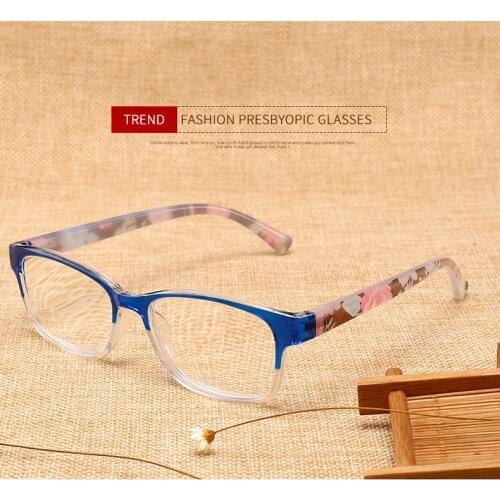 Fashion Square Glasses Frame Women Men Reading Glasses Computer Presbyopia Hyperopia Eyeglasses+1.0+1.5+2.0+2.5+3.0+3.5+4.0