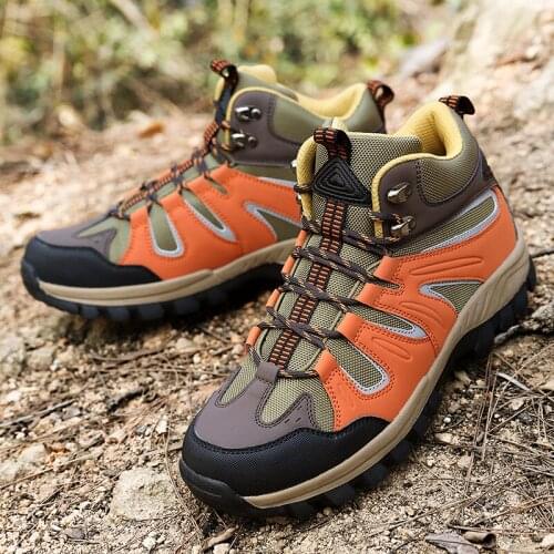 Men Waterproof Hiking Boots High Top Walking Winter Work Mountain Sport Shoes Soft Shell Trekking Outdoor Ankle 2020 New
