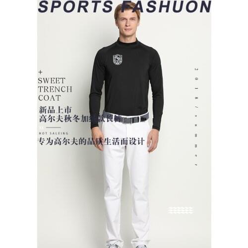 New golf leggings mens autumn stretch clothes mens trousers round neck leggings golf clothes men