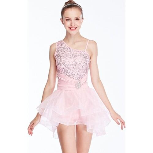 New Sequins Ballet Dance Dress For Adult Shiny Tutu Performance Stage Costume Modern Dance Wear Ballerina Clothes JL1663