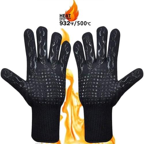 Oven Gloves High Temperature 500-800 Fireproof BarbecueHeat Insulation Microwave Kitchen Baking Gloves BBQ Mitts