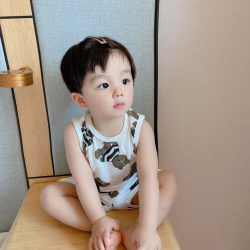 Girl Boys Pajamas Suits Tops+ Shorts 2Pcs/Sets 2021 Cartoon Spring Summer Cotton Nightwear Homewear Sleepwear Children Clothing