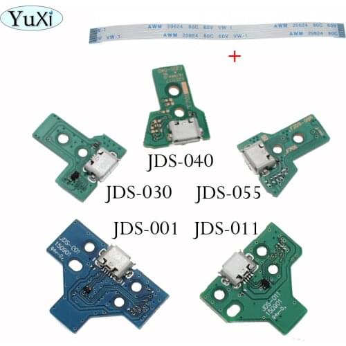 JDS-001 JDS011 JDS030 JDS040 55 USB Charging Port Socket Board charger board with flex ribbon cable For PS4 Pro controller board